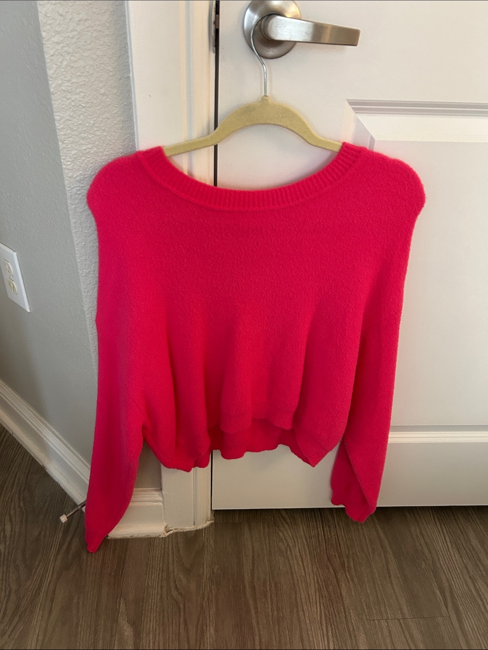 Zara Bright Hot Pink Crewneck Sweater